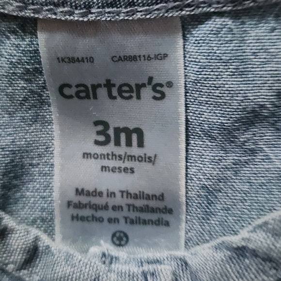 Carter's Blue Denim Top and Pink Butterfly Shorts Set Size 3M NWT - Picture 10 of 10